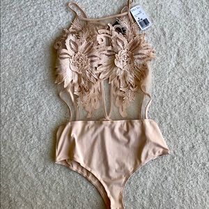 Forever 21 pink flower bodysuit